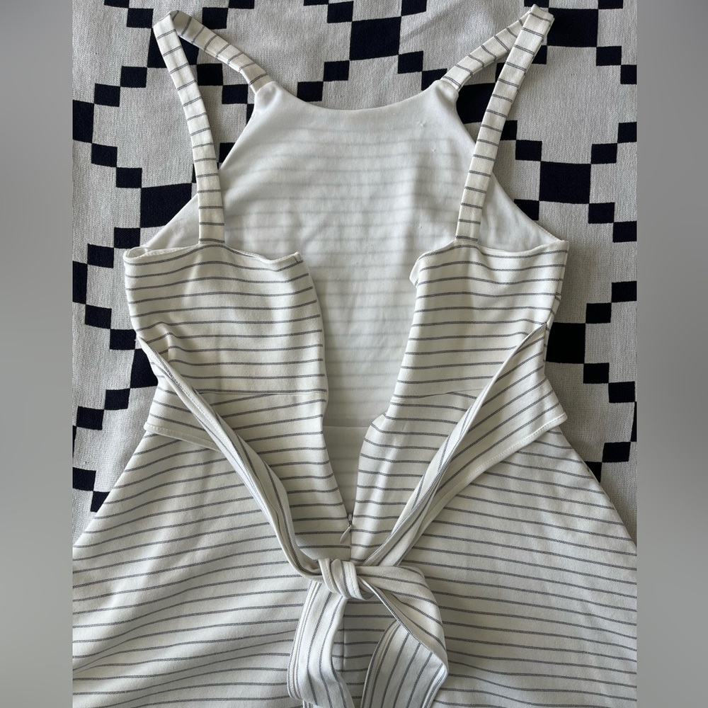 Lulu’s Striped White and Gray Women's Summer Dress - Picture 4 of 7